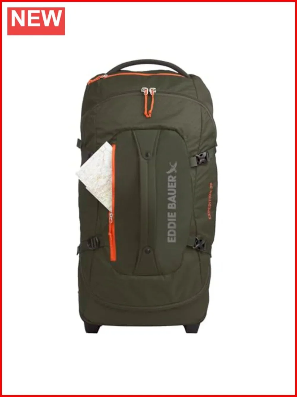 Duffel Bag with Wheels, Telescopic Handle, Nylon, 98L
